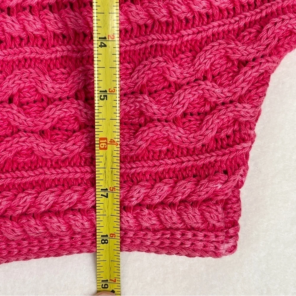 Anthropologie Pilcro Pink Fisherman Knit Sweater XS Petite